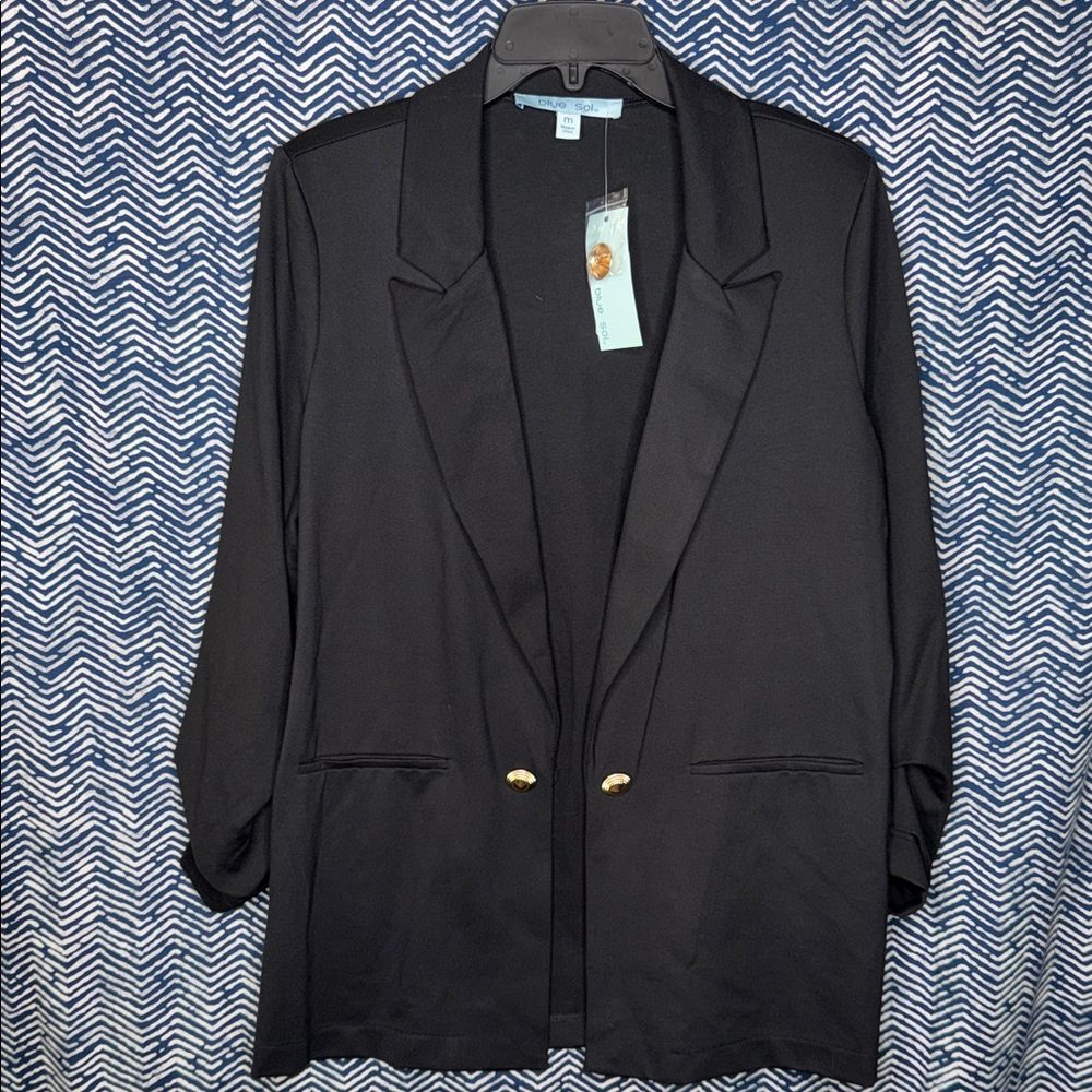 Sophisticated Black Women's Blazer with Gold Accents